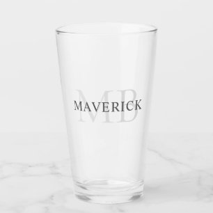 Personlig Namn & Initialer Monogram Beer Glaskopp