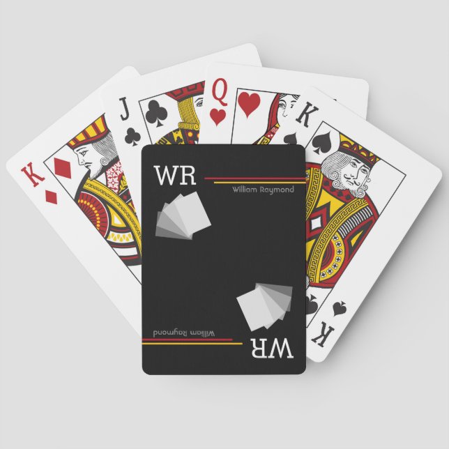 personlig namn initialer svart casinokort (Baksidan)