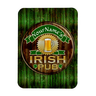 Personlig Namn Irish Pub Sign St. Patrick's Day Magnet