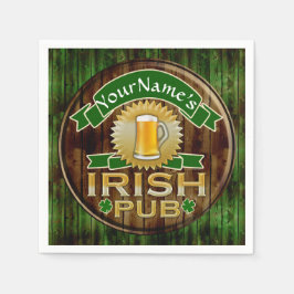 Personlig Namn Irish Pub Sign St. Patrick's Day Pappersservett