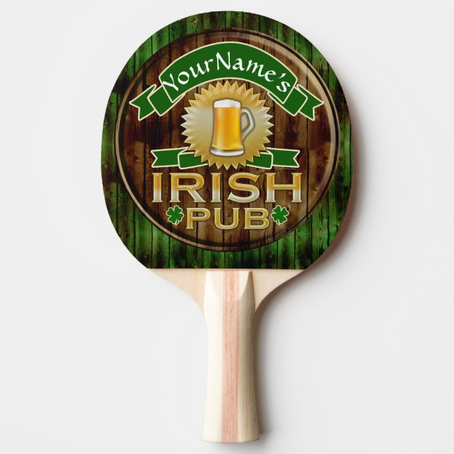 Personlig Namn Irish Pub Sign St. Patrick's Day Pingisracket (Framsidan)