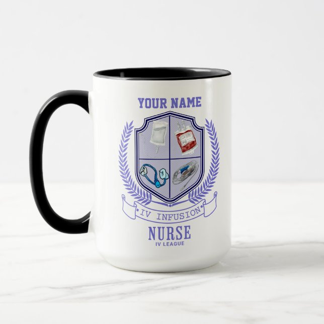 Personlig Namn IV League Infusion Nurse Mugg (Vänster)