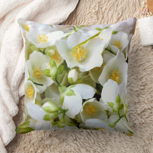Personlig Namn Jasmine Flowers Dekorativ kudde (Filt)