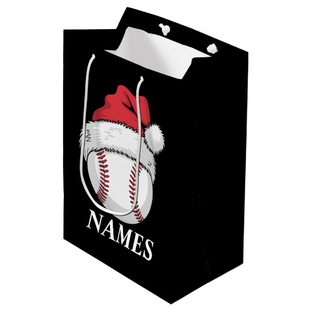Personlig Namn Jul Baseboll Santa Hatt (Framsidan Vinklad)