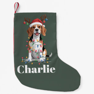 Personlig Namn Jul Beagle Hund Älskare Liten Julstrumpa