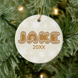 Personlig Namn Julbrödrocka Cookies Julgransprydnad Keramik