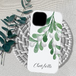 Personlig Namn-jultomte<br><div class="desc">Denna julklapp är dekorerad med vattenfärgad grönt mistletoe och vita bär. Anpassade enkelt med ditt namn eller monogram. Använda Verktyg i Design om du vill ändra texten storlekt,  stil eller färg. När vi skapar vår teckning hittar du inte den här bilden från andra designers. Ursprunglig vattenfärg © Michele Davies.</div>