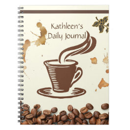 Personlig Namn kaffe Daily Journal Anteckningsbok
