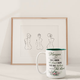 Personlig namn kaffe mugg: Jeremiah 29:11 Två-Tonad Mugg