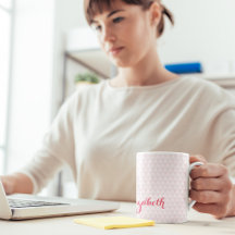 Personlig Namn Kaffe Mugg - Rosa