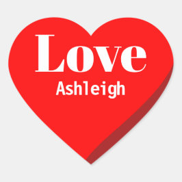 Personlig Namn Kärlek Röd Hjärtat Klistermärke