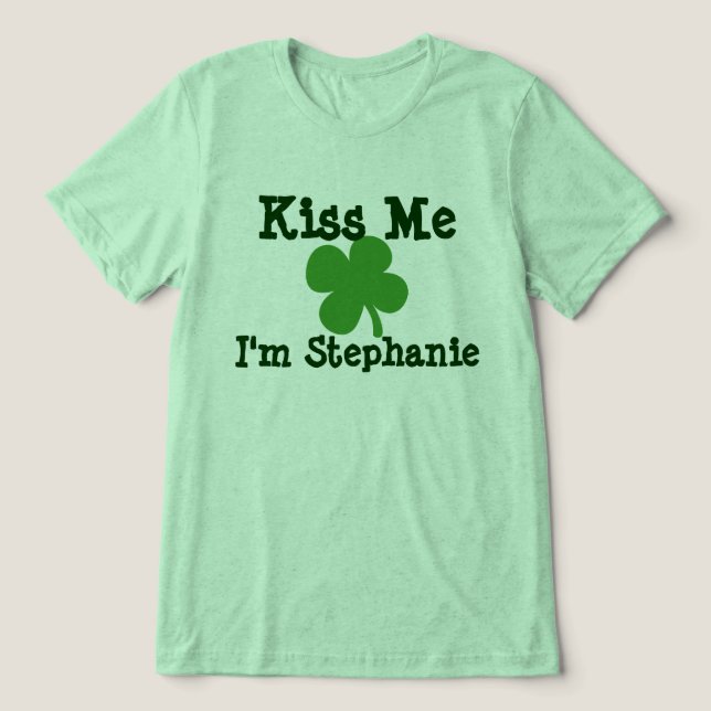 Personlig Namn Kiss Me St. Patrick's Day Dam Tröja (Design Framsida)