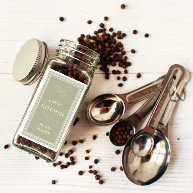 Personlig Namn Kitchen Spice Burk etiketter (Skapare uppladdad)