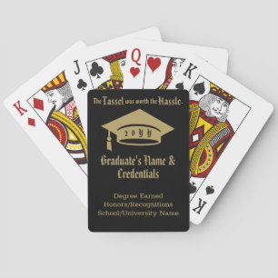 Personlig, Namn, klass Tassel Guld Black Casinokort