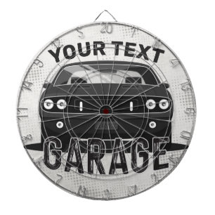 Personlig NAMN Klassisk muskel Garage Retro Darttavla