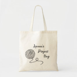 Personlig Namn Knitting/Crochet Project Bag Tygkasse