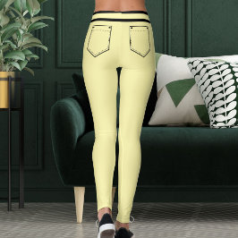 Personlig Namn Kräm Och Svarta Ränder Roligt Prese Leggings