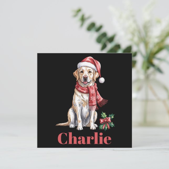Personlig Namn Labrador Retriever Jul Julkort (Stående Fram)