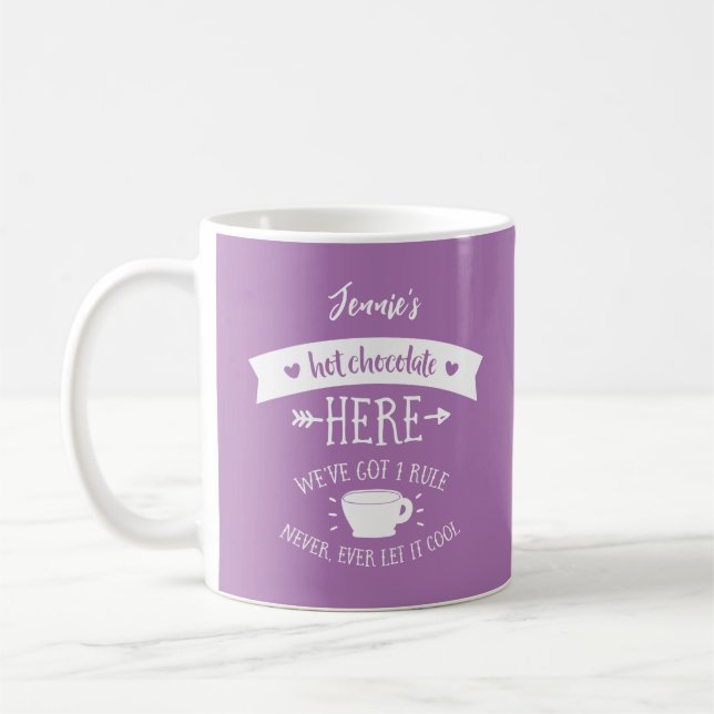 Personlig Namn Lavender Hett Chocolate Mugg (Vänster)