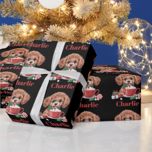 Personlig Namn Leksakspudel Hundälskare Jul Presentpapper
