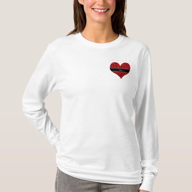Personlig namn leopard mönster tee (Framsida)