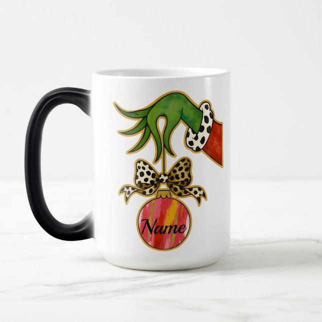 personlig namn Leopardbåge Papegoja Ornament Magisk Mugg (Vänster)