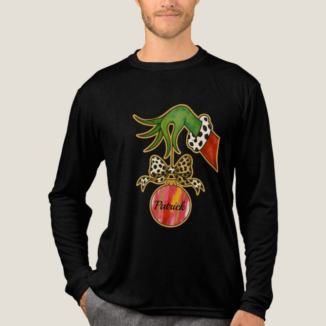 personlig namn Leopardbåge Papegoja Ornament T Shirt (Framsida)