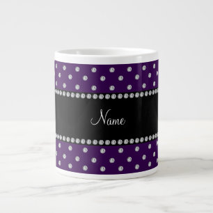 Personlig namn lila diamanter jumbo mugg