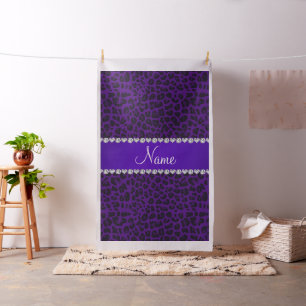 Personlig namn lila leopard mönster tyg
