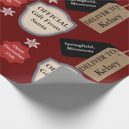 Personlig Namn & Location Officiell Santa Presentpapper