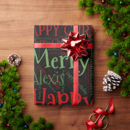 Personlig Namn Lycklig, julafton Presentpapper