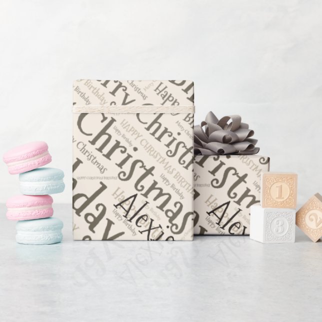 Personlig Namn Lycklig, julafton Presentpapper (Baby Shower)