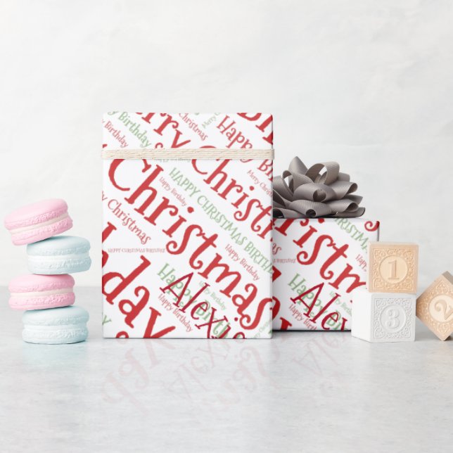 Personlig Namn Lycklig, julafton Presentpapper (Baby Shower)