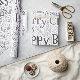 Personlig Namn Lycklig, juldagseftermiddag Funny W Presentpapper