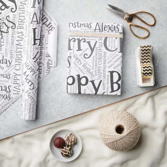 Personlig Namn Lycklig, juldagseftermiddag Funny W Presentpapper (Hantverk)