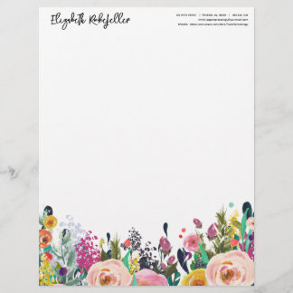Personlig Namn Mailing Adress Blommigt Blooms Brevhuvud