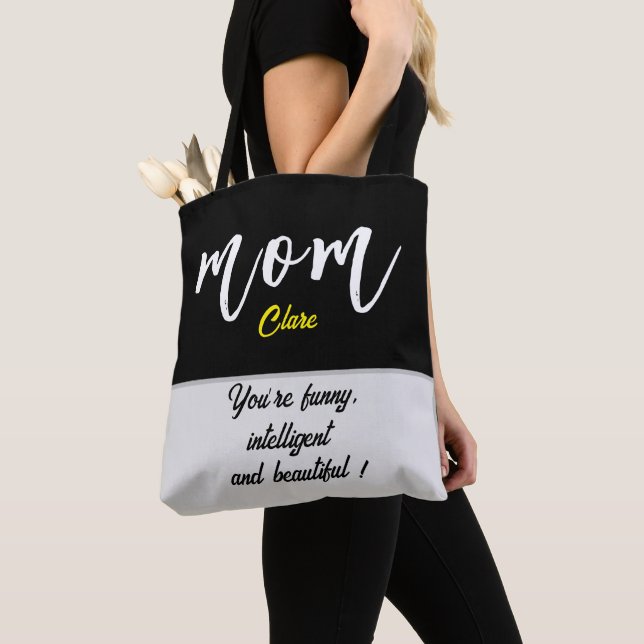 personlig namn Mamma dag och mer Tygkasse (Närbild)