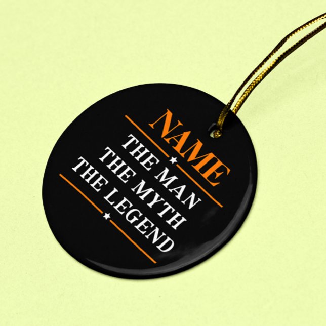 Personlig Namn människan, myten om förklaringen Julgransprydnad Keramik (Skapare uppladdad)