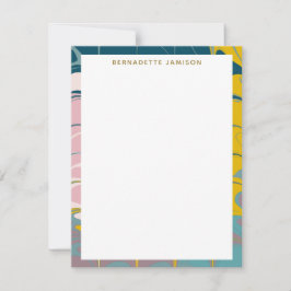 Personlig Namn Marble Gräns Stationery Älskare Anteckningskort