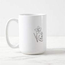 Personlig namn Mars-narciss Födelsblomma Kaffemugg