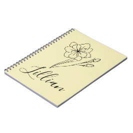 Personlig namn Mart Joquil Birth Flower Anteckningsbok