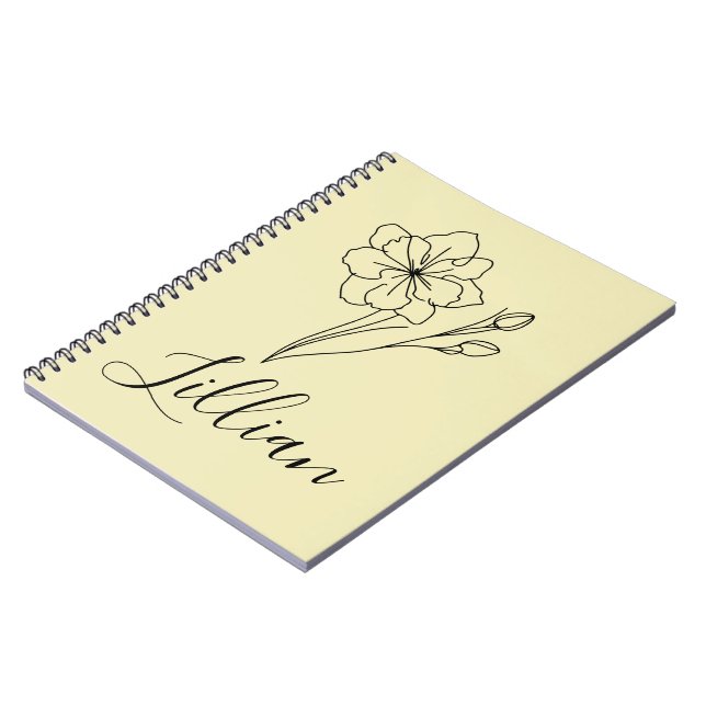 Personlig namn Mart Joquil Birth Flower Anteckningsbok (Vänstra Sidan)