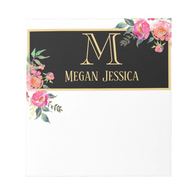 personlig namn med monogrammet kvinna anteckningsblock (Framsida)