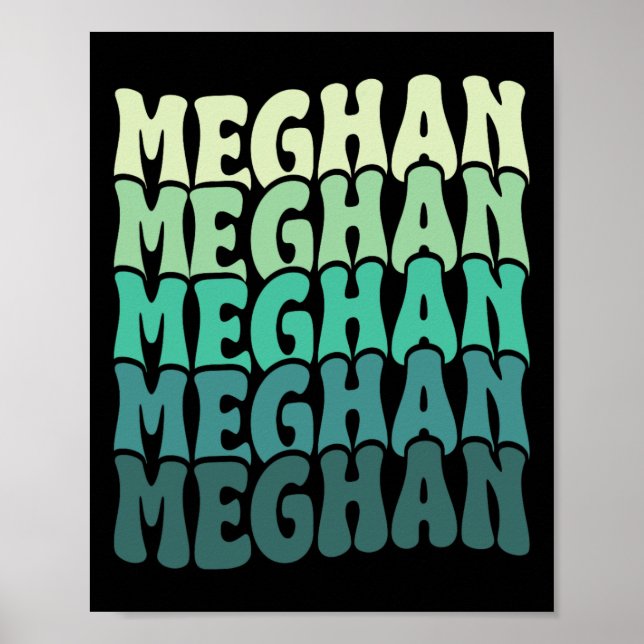 Personlig Namn Meghan I Kärlek Meghan Groovy 80 Poster (Framsidan)