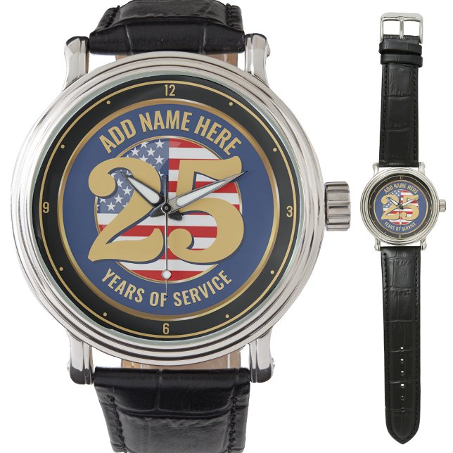 Personlig NAMN militärt eller polisiärt Pension Armbandsur (Skapare uppladdad)