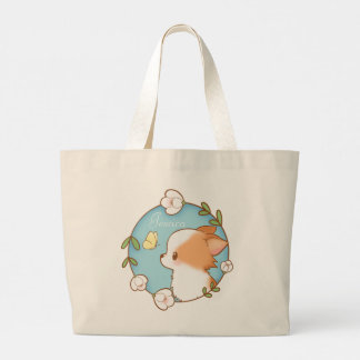 Personlig Namn Mochi Pomchi Flower Tote Bag Jumbo Tygkasse