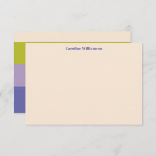 Personlig Namn Modern Lila Grönt Bold Tack Kort