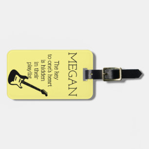 Personlig Namn Modern Minimal Electric Guitar Bagagebricka