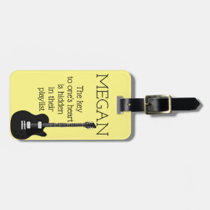 Personlig Namn Modern Minimal Electric Guitar Bagagebricka