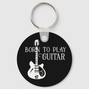 Personlig Namn Modern Minimal Electric Guitar Nyckelring
